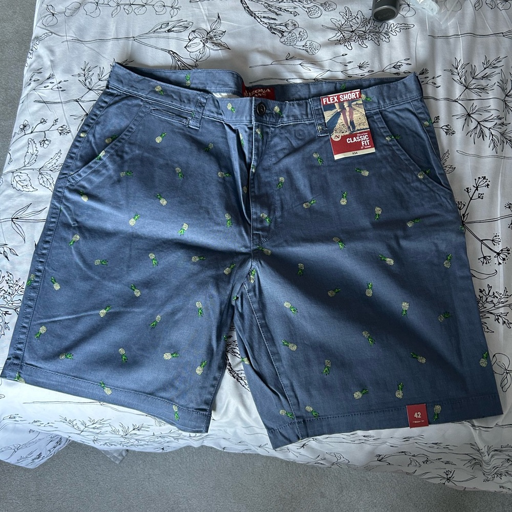 Classic Blue Flex Shorts with Pineapples